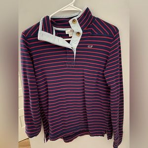 Vineyard Vines Red/Navy Striped Quarter Shep Shirt